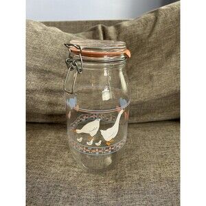 ARC France Niveau De Remplissage Goose Glass Canister Jar 2L Vintage